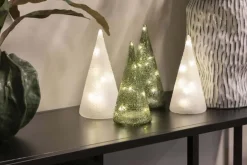 Dekortre i glass med lys