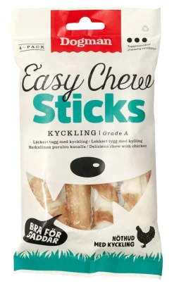 Dogman Easy Chew Sticks Tyggepinne Kylling 4pk