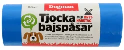 Dogman Hundeposer med Håndtak Blå 50stk