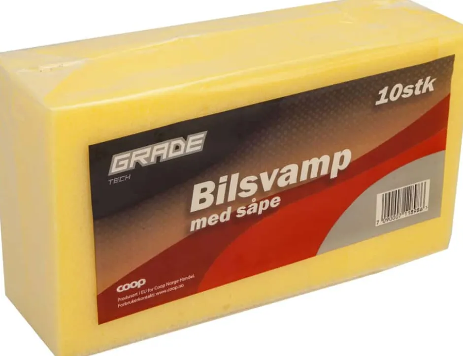 Grade bilsvamp med såpe 10-pk