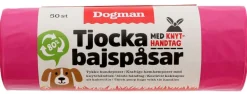 Hundepose med Håndtak Rosa 50stk