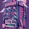 Illustrata Retro Vending Machine plakat