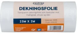 Infra 25x2 meter dekningsfolie