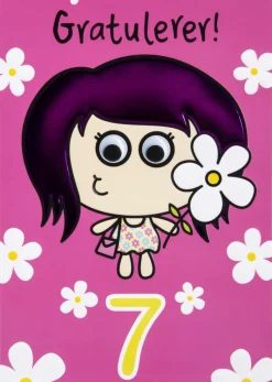 Kort 7 år Blomster