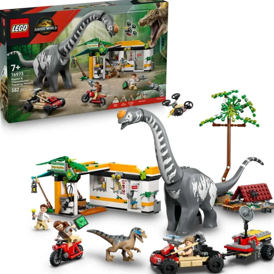 LEGO® Jurassic World På sporet av titanosaurus og raptor 76973