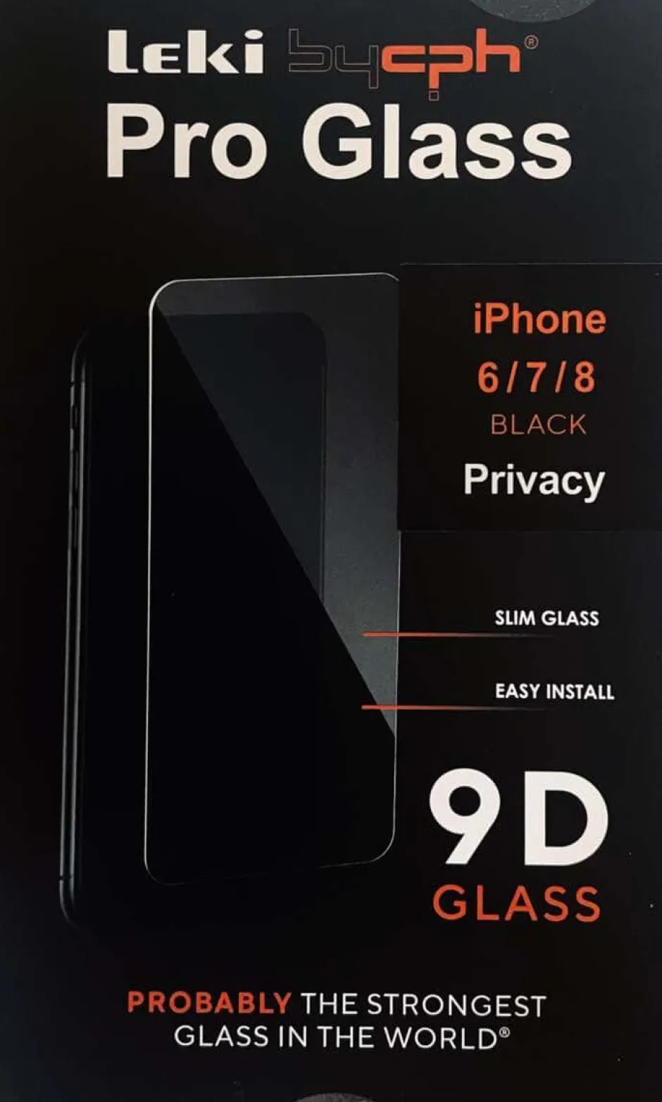 Leki bycph Privacy Pro Glass skjermbeskytter til iPhone 6/7/8 Black