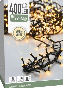 Microcluster lyslenke med 400 varmhvite led lys
