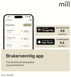 Mill Convection Max Wifi 1500W hvit gulvovn