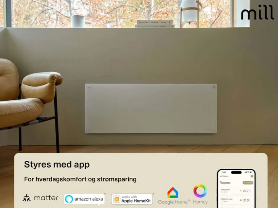 Mill Glass WiFi Gen 3 1200W panelovn