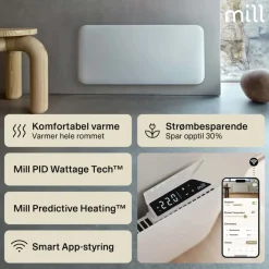 Mill Invisible Smart WiFi 900W Gen. 4 panelovn