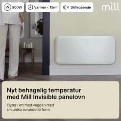 Mill Invisible 900W panelovn