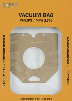 Nordic Quality Vac MPH 2176 Støvsugerposer, 5 stk. + 2 filtre