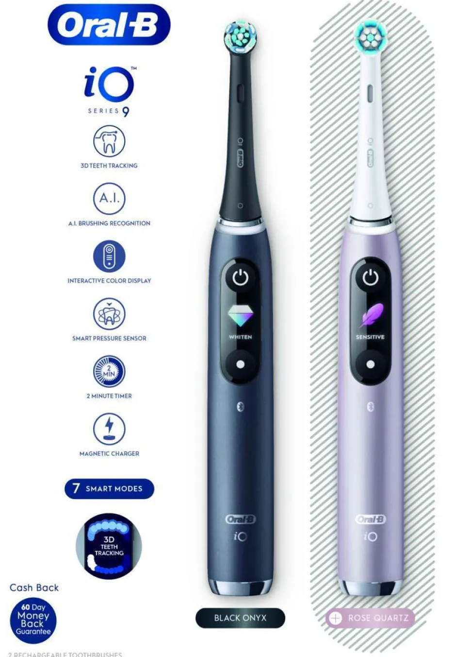 Oral-B™ iO9 elektrisk tannbørste 2pk