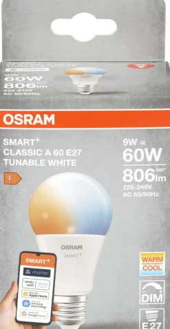 OSRAM Smart LED pære E27 9W Tunable White