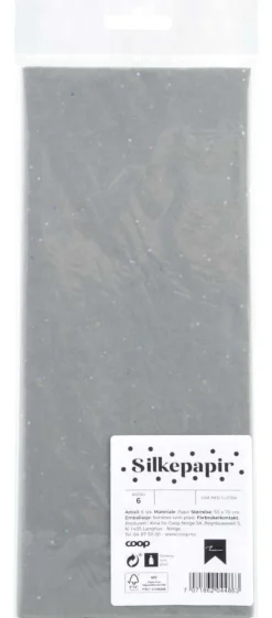 Silkepapir med glitter 6pk