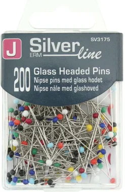 Silverline knappenåler med glasshode