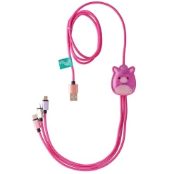 Squishmallows® 3-i-1 USB-C/Micro/Lightning ladekabel