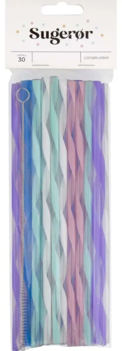 Sugerør gjenbrukbare 30pk