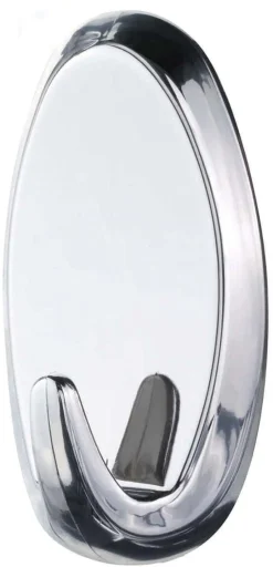 tesa® Powerstrips large oval sølv krok 2-pk
