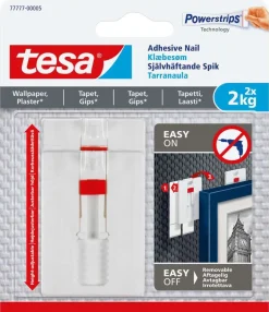 tesa® Powerstrips tapet og gips 2 kg justerbar limspiker 2-pk