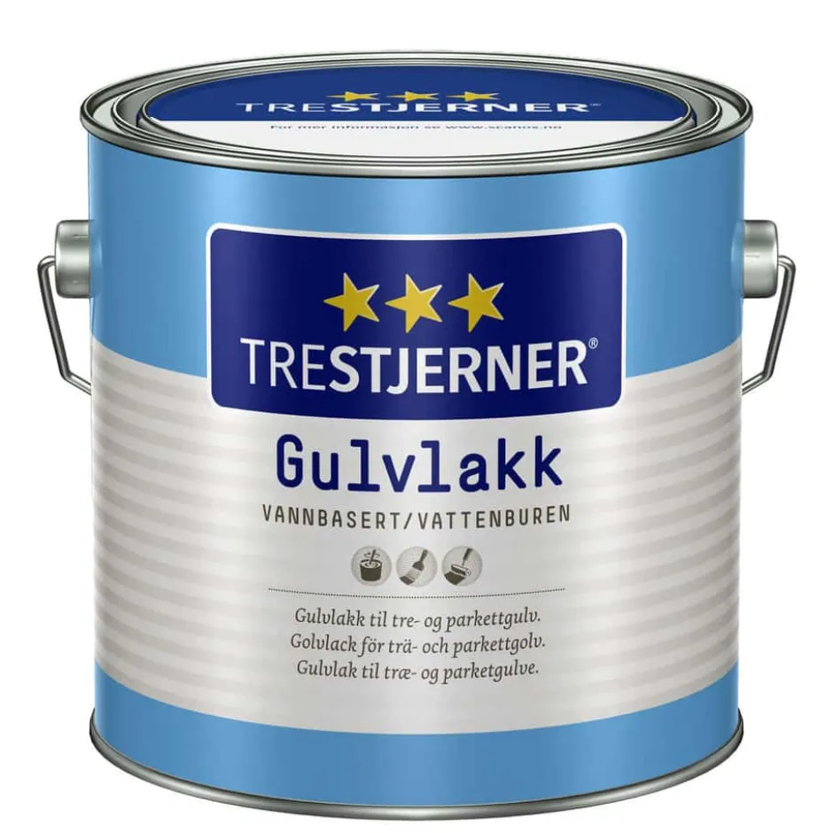 Trestjerner 40/halvblank gulvlakk