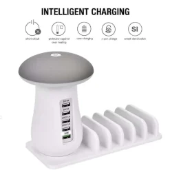 USB familielader/multilader med lys