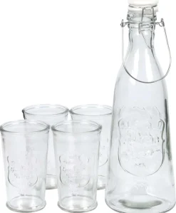 Vannkaraffel og 4 glass